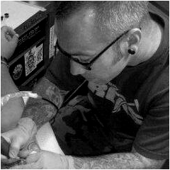 troy Davenport, tattoo artist at Custom Tattoo, Milwaukee, Wisconsin